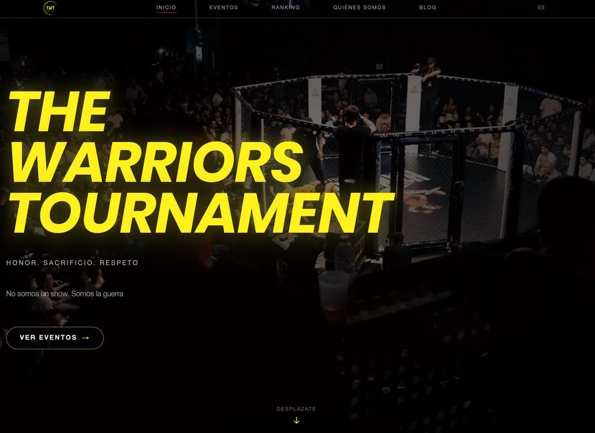The Warriors Tournament website preview